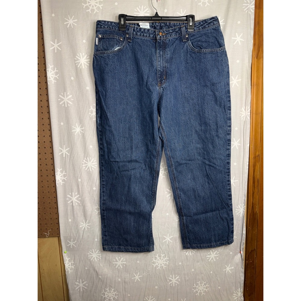 Carhartt Womens WB160 VIC Straight Leg Blue Denim Workwear Jeans Size 20 x 32